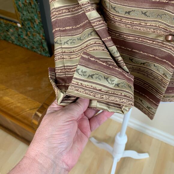 Vintage Kasper 6P Brocade Jaquard Blazer Jacket Career Fall Colors Thanksgiving - Picture 8 of 11